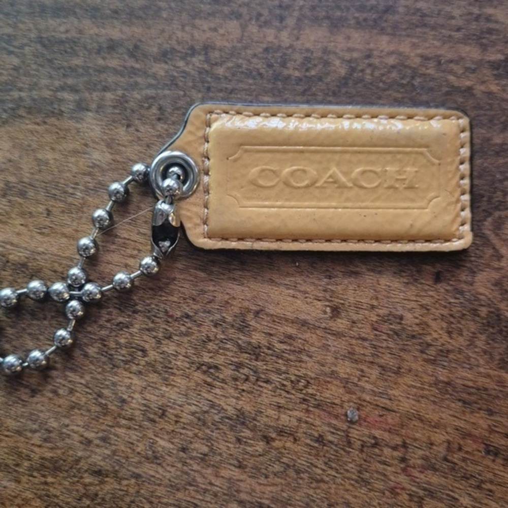 Coach Honey Tan Patent Leather Hangtag  For Coach Purse